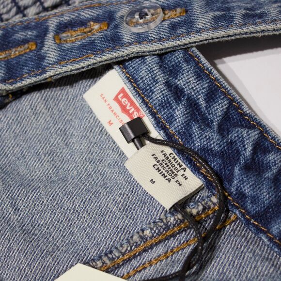 NWT $69.50 Levi's Denim Sculpted Bustier Tank Top Zipper Elastic Back Women Sz M - Picture 11 of 13